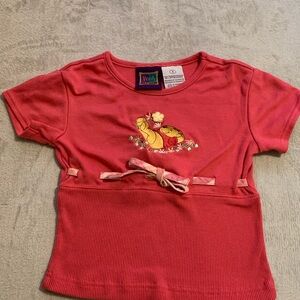 VTG  Disney Winnie The Pooh 100 Acre Collection Embroidered Pink Shirt Size 5